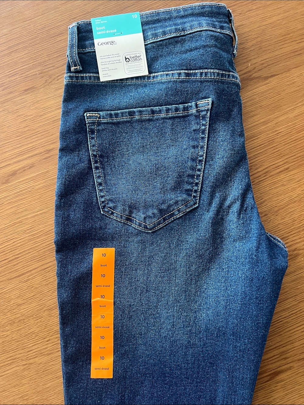 NWT George Women's Bootcut Jeans Indigo Blue Size 10